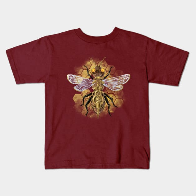 Steampunk Bee Kids T-Shirt by artbygalen